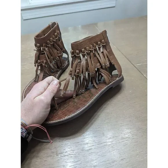 Sam Edelman Griffen Sandals women's size 6 black leather Bohemian Gladiator - Picture 5 of 9